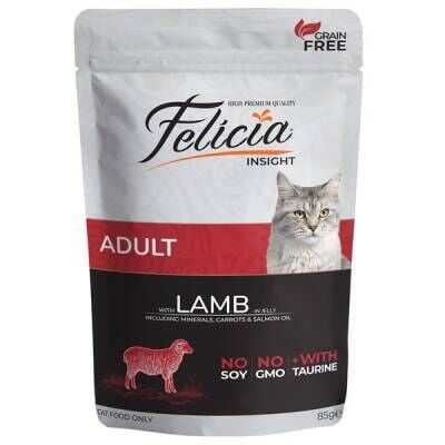 Felicia Pouch Kuzulu Tahılsız Yetişkin Kedi Konservesi 85 Gr