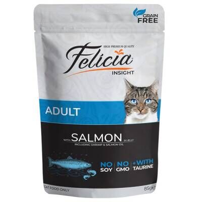 Felicia Pouch Somonlu Tahılsız Yetişkin Kedi Konservesi 85 Gr
