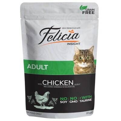 Felicia Pouch Tavuklu Tahılsız Yetişkin Kedi Konservesi 85 Gr