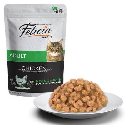 Felicia Pouch Tavuklu Tahılsız Yetişkin Kedi Konservesi 85 Gr