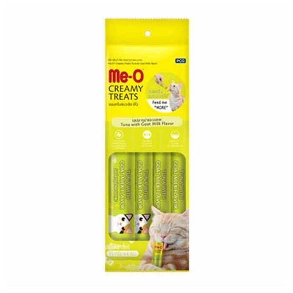 Me-O Creamy Treats Ton Balıklı Keçi Sütlü Krema Sıvı Kedi Ödülü 15gr 4lü