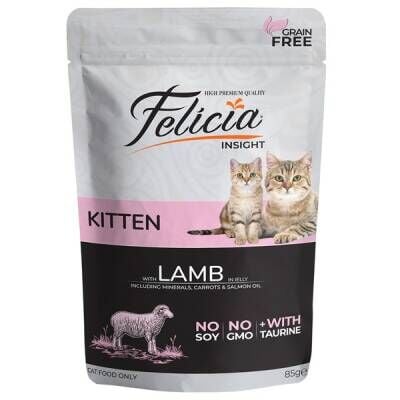 Felicia Pouch Kuzulu Tahılsız Yavru Kedi Konservesi 85 Gr