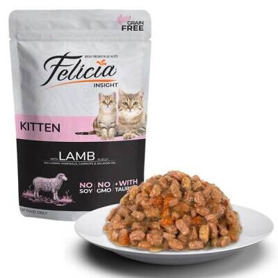 Felicia Pouch Kuzulu Tahılsız Yavru Kedi Konservesi 85 Gr