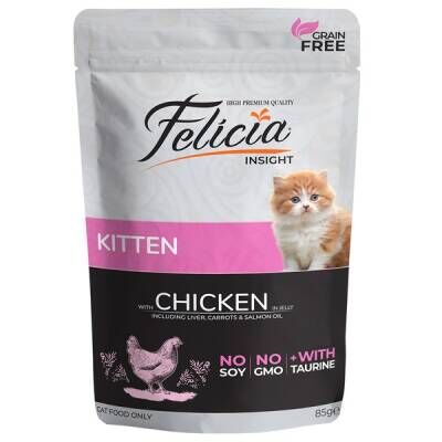 Felicia Pouch Tavuklu Tahılsız Yavru Kedi Konservesi 85 Gr