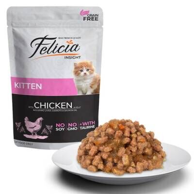 Felicia Pouch Tavuklu Tahılsız Yavru Kedi Konservesi 85 Gr