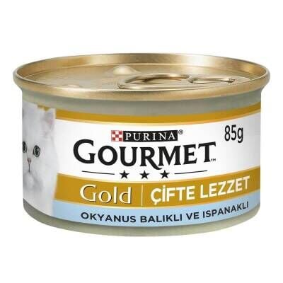 Gourmet Gold Ispanak Soslu Okyanus Balıklı Kedi Konservesi 85