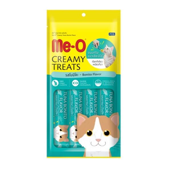 Me-O Creamy Treats Kurutulmuş Ton Balıklı Krema Sıvı Kedi Ödülü 15gr 4lü
