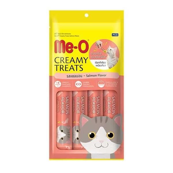 Me-O Creamy Treats Somonlu Krema Sıvı Kedi Ödülü 15gr 4lü