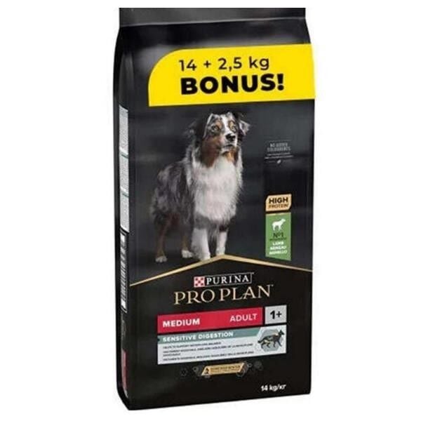 Pro Plan Medium Kuzulu Orta Irk Yetişkin Köpek Maması 14Kg+2,5Kg