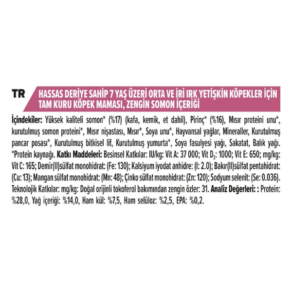 Pro Plan Medium Large 7+ Somonlu Yaşlı Köpek Maması 14Kg