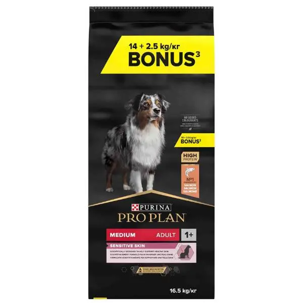 Pro Plan Medium Adult Somonlu Yetişkin Köpek Maması 14Kg+2,5Kg