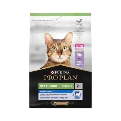 Pro Plan +7 Yaş İçin Hindili Kısırlaştırılmış Yaşlı Kedi Maması 3 kg