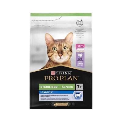 Pro Plan +7 Yaş İçin Hindili Kısırlaştırılmış Yaşlı Kedi Maması 3 kg