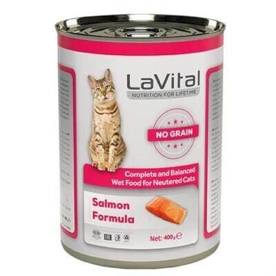 LaVital Sterilised Tahılsız Somonlu Yetişkin Kısır Kedi Konservesi 400 gr