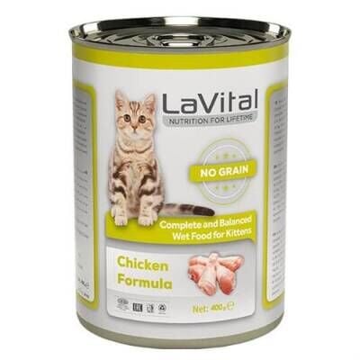 LaVital Kitten Tahılsız Tavuklu Yavru Konserve Kedi Maması 400 gr