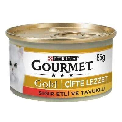 Gourmet Gold Sığır Etli ve Tavuklu Konserve Yetişkin Kedi Maması 85 gr
