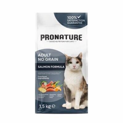 Pronature Hypo-Allergenic Tahılsız Somonlu Karidesli ve Enginarlı Yetişkin Kedi Maması 1,5 kg