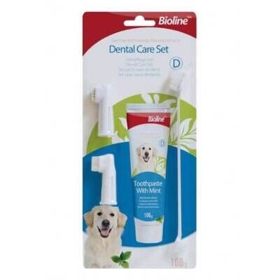 Bioline Nane Aromalı Köpek Ağız Bakım Seti 100 Gr