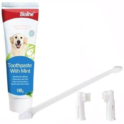 Bioline Nane Aromalı Köpek Ağız Bakım Seti 100 Gr