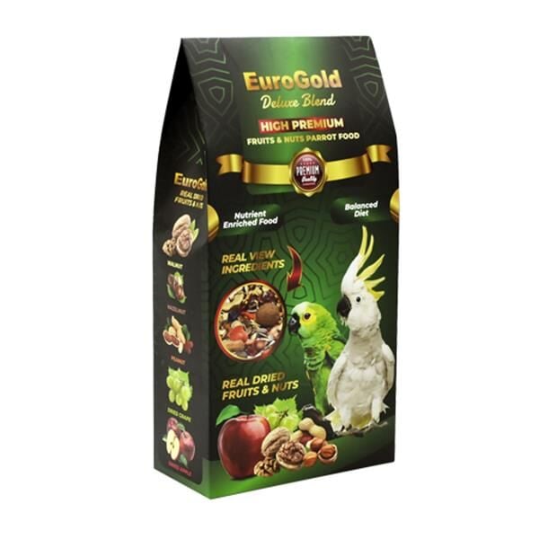 EuroGold Deluxe Blend Meyveli ve Kuruyemişli Papağan Yemi 650gr