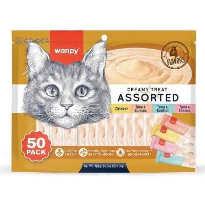 Wanpy Kedi Ödül Çubuğu Sıvı Karışık Paket 50 Adet X 14 gr