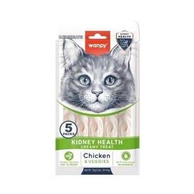Wanpy Kidney Health Tavuklu ve Sebzeli Krema Kedi Ödülü 5x14 Gr