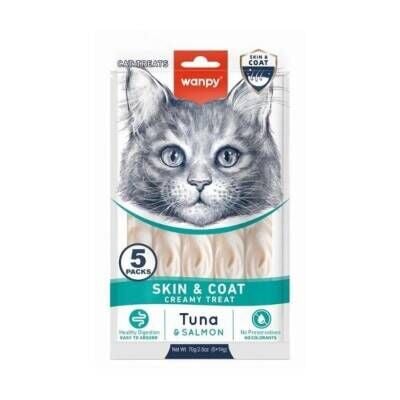Wanpy Skin&Coat Ton Balığı ve Somonlu Krema Kedi Ödülü 5x14 Gr